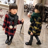 秋冬时尚气质韩版女童甜美可爱长袖格子连衣裙经典百搭潮流格子裙