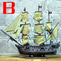 1.2米黑珍珠号海盗船 帆船模型 加勒比海盗船 实木 工艺船摆件