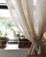 本色麻色麻纱 定制成品加工窗帘窗纱 美式客厅卧室阳台麻纱