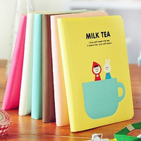 韩国文具批发可爱奶茶时光胶套小本子本记事本日记本 MILK TEA