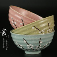日式餐具釉下彩陶瓷碗套装泡面大碗家用小米饭碗雪花汤碗特价包邮