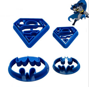 新品 超级英雄系列 超人蝙蝠侠翻糖饼干切模 大小号共4pc