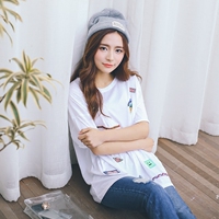 2016春季新款 卡通图案白色T恤女短袖唐老鸭打底衫 韩版青春流行