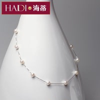 海蒂珍珠 传情 圆珠天然满天星珍珠项链正品S925银锁骨链 送妈妈