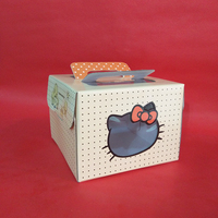 可爱圆点KT蛋糕盒 西点点心盒 慕斯水果蛋糕盒6寸/8寸 送底托