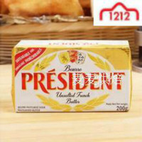 法国PRESIDENT总统无盐发酵黄油动物奶油烘焙牛油200G