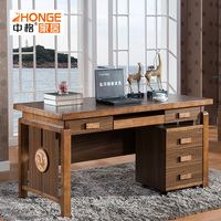 中格中式实木电脑桌 台式家用书桌 简约办公桌老板桌1.2米写字台