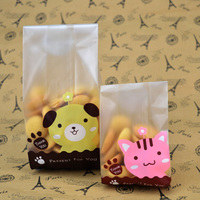 韩版卡通动物版点心袋 曲奇饼干袋 烘焙包装袋 复合彩印袋 100个