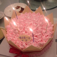 12寸粉色玫瑰花生日蛋糕