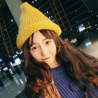 帽子女冬韩国尖头针织毛线帽子男女潮情侣马海毛套头尖尖帽保暖帽