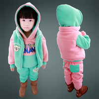 童装女童冬装0-1-2-3-4-5-6-8一两岁宝宝套装 儿童卫衣三件套加厚