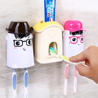 爱情公寓懒人全自动挤牙膏器套装带牙刷架韩国创意卡通牙膏挤压器