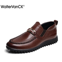 WVCK2014新款男士商务休闲鞋 男英伦套脚时尚男鞋搭扣透气真皮鞋