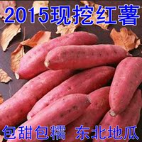 红薯地瓜2015新鲜紫薯东北农家特产新鲜紫薯地瓜新鲜地瓜5斤包邮