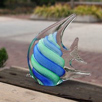 彩璃 纯手工玻璃工艺品年年有余新年有鱼创意结婚礼物家居摆件
