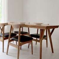 道奇家具北欧现代风格日式实木 橡木餐桌椅组合 餐厅套装小户型