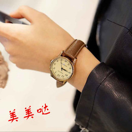 韩国手表女学生韩版时尚潮流复古简约男表女表皮带情侣手表一对