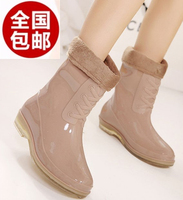 韩国时尚百搭雨鞋女中筒套鞋防水鞋防滑水靴学生平跟胶鞋透明雨靴