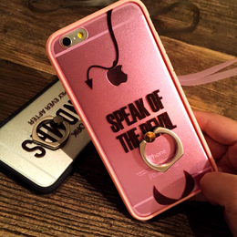 指环扣支架iphone6 plus手机壳挂绳苹果6s硅胶透明创意保护套情侣