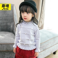 蘑哩2015冬装新款韩版宽松宝宝线衫中小女童装套头毛衣儿童款