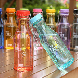 多彩透明汽水瓶水杯可爱塑料杯宝宝果汁杯创意水杯运动水壶
