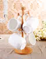 答琪水具套装创意浮雕骨瓷水杯套装陶瓷 白色个性杯子特价包邮5件