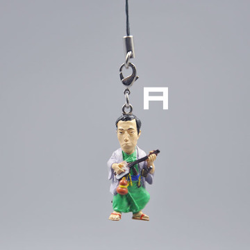 日本正版日本武士拿琵琶弹琴手机链 挂件 挂饰 手机绳 约4cm