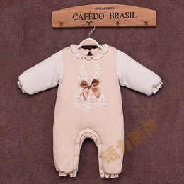 婴儿衣服加厚1-3岁宝宝服装0-3个月保暖哈衣爬服冬季新生儿连体衣