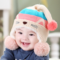 新款婴儿帽子秋冬季男3-6-12个月女宝宝帽子1-2岁儿童小孩毛线帽