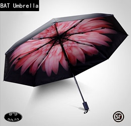 BAT Umbrella蝙蝠小黑伞新款粉色雏菊防晒晴雨伞遮阳伞太阳伞包邮