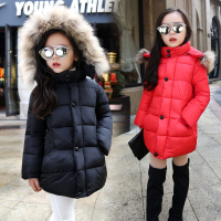 童装女童冬装棉衣2015新款儿童中长款羽绒棉服女孩6-12岁冬季外套