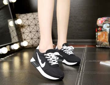 运动鞋女跑步鞋2015韩版秋新款厚底阿甘鞋旅游鞋学生低帮坡跟女鞋