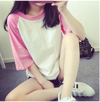 夏季韩版字母短袖t恤学生闺蜜姐妹装宽松大码女装半袖上衣打底衫