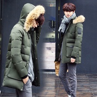 2015冬季新款男士羽绒服男中长款加厚青年学生韩版修身大毛领外套