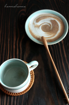 zakka陶瓷咖啡杯 粗陶瓷泥搅胎青釉水杯漩涡文艺创意礼物 包邮