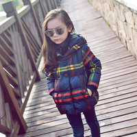 韩国童品女童羽绒服中长款2015新款潮儿童童装冬装小女孩外套韩版