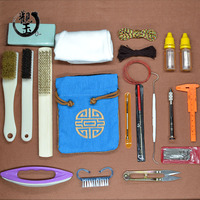 文玩保养清理套装组合星月金刚菩提橄榄油软硬毛刷手套DIY工具包