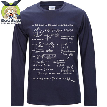 数学公式T恤 14新款学霸t恤男长袖 学生高考励志衣服男女同款纯棉