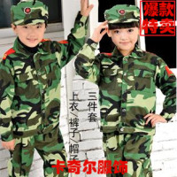 儿童迷彩服套服装套装军装军训服演出服女童男童迷彩服套中性促销