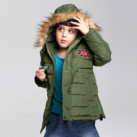 2015新款童装儿童羽绒服男女童中长款加厚外套带毛领韩版带帽可拆