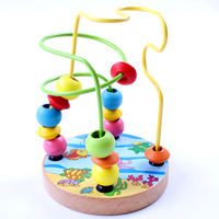 榉木木制绕珠串珠穿线积木 早教宝宝婴幼儿童益智力玩具1-3岁
