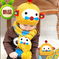 婴儿帽子毛线新款黄色休闲6-12月 儿童男女帽保暖套头帽中性 包邮