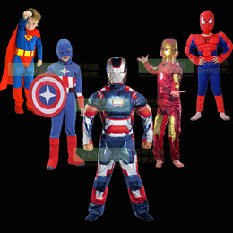 圣诞节Cosplay儿童服装肌肉钢铁侠蜘蛛侠美国队长超人舞台表演服