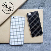 简约格子iPhone6plus苹果手机壳 情侣壳日韩风软壳清新超薄保护套