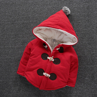 儿童棉衣宝宝初冬装棉袄加绒男女童棉服1-3-4岁红色保暖夹棉外套