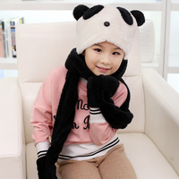 2016新款韩版可爱儿童围巾帽子手套三件套装合一体亲子潮男女秋冬