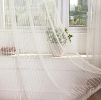 【Evitex】出口高档窗纱客厅卧室阳台窗帘 金色条纹窗纱定制特价