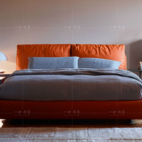 一世同家 北欧皮床小户型真皮储物双人床1.8皮艺床1.5米现代软床