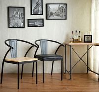 北欧LOFT复古实木餐椅铁艺靠背餐椅电脑椅休闲椅吧台咖啡椅酒吧椅