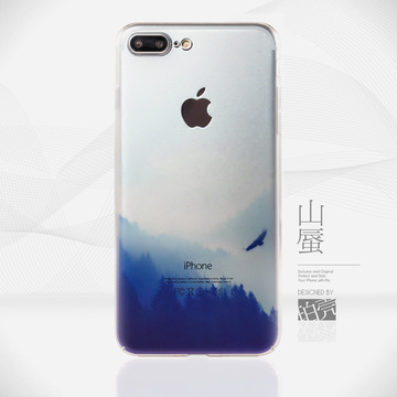 山蜃简约大气文艺男个性透明原创意iPhone7plus苹果6s手机壳SE5S7